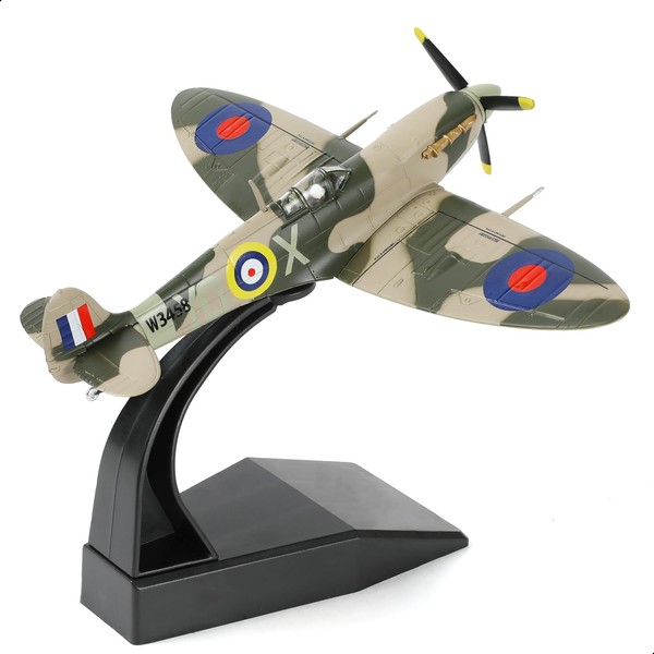 NUOTIE 1/72 Spitfire Fighter (MKVb W3458) Diecast Metal Model with