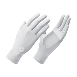 ZVCXOE Women's 5 Finger Hollow Palm Gloves, Anti-Slip, Breathable, Moisture Wicking, Smartphone Compatible, UV Protection, Sunscreen, Thin, Summer Gloves, For Driving, Bicycle, Commuting, Black, Gray,