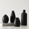 CEMABT Black Ceramic Vase Set - 4 Small Unique Vases