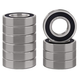 XiKe (10 Pack) 6205-2RS Double Sealed Deep Groove Ball Bearings, 25x52x15mm, Pre-Lubricated for High RPM, Chrome Steel P6, ABEC 3