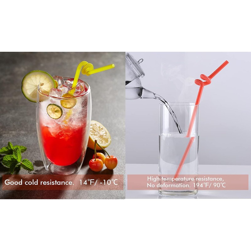 Bendy Disposable Plastic Drinking Straws 12.8" Long for 40oz Tumbler