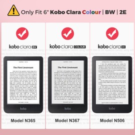 Cobak Case for 6" Kobo Clara Colour | BW | 2E - Premium PU Leather Smart Cover with Auto Sleep/Wake, Raspberry