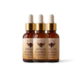 Pack 3 Miel Melipona Pura 100% Natural y Cruda Royale Mélipona de Natural Ourganics, Miel Virgen de Abeja Nativa Maya (Melipona Beecheii), Cosecha Sustentable, Frasco Dropper 30 ml / 40 g (Pack 3)