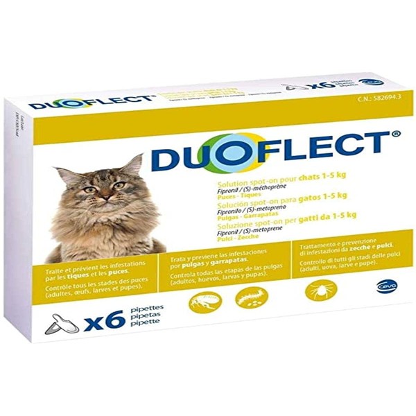 CEVA Duoflect 6 Pipettes for Cats Anti-Flea/Lice and Tick Solutions