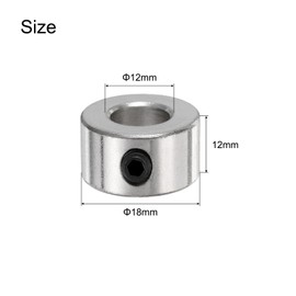 QUARKZMAN Set of 20 Screw Collars 12 mm Bore, 18 mm Outer Diameter, 12 mm Width, Drill Limiter, Depth Collar for Drills, Carbon Steel Drill