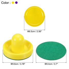 PATIKIL 96mm Air Hockey Pushers and Air Hockey Pucks, Handles Paddles Replacement Accessories for Game Tables(4 Pusher with Pad, 8 Puck)