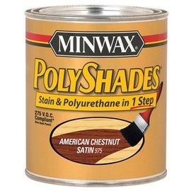 Minwax 619750444 PolyShades - Stain & Polyurethane in 1 Step, quart, American Chestnut, Satin