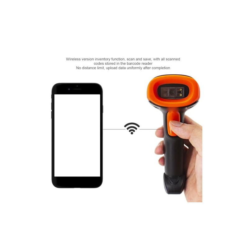 Wireless 1D 2D Barcode Scanner Multifunctional QR Reader for Warehouse