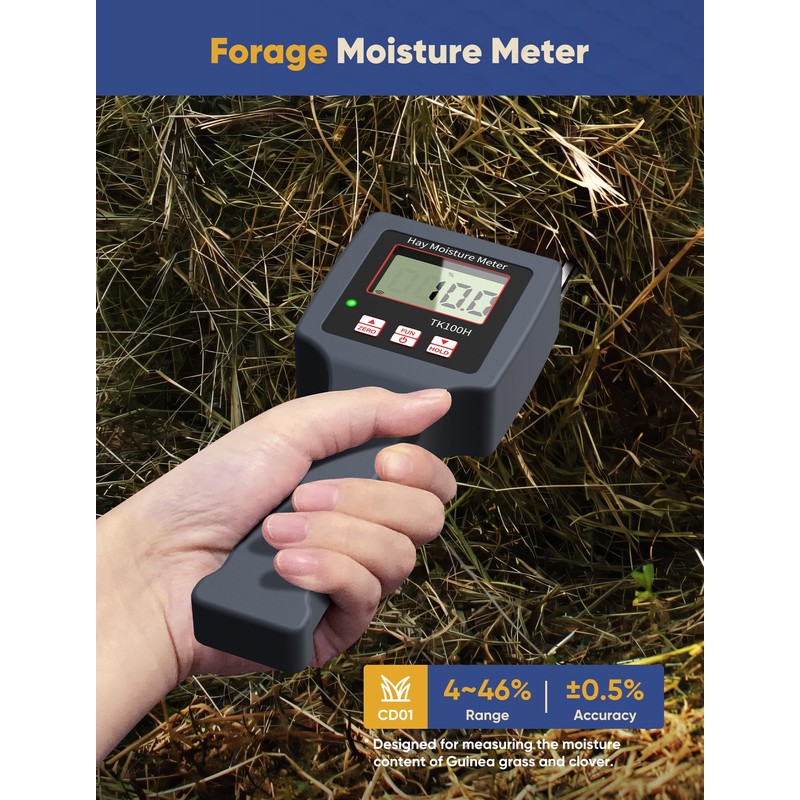 Hay Moisture Tester with Probe Accurate Moisture & Temperature Detection,
