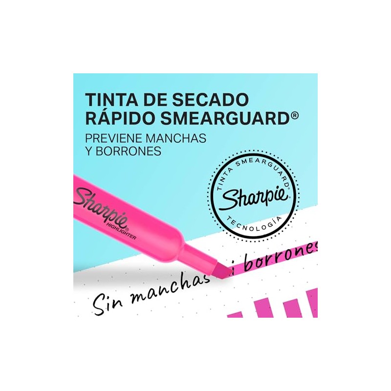 Sharpie® Tank Resaltador/Marcador de Texto, Punta Cincel/Biselada, Surtidos, 4 Piezas,