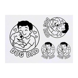 Azeeda 4 x 'Hundepapa' Temporäre Tattoos - Wasserfest, Hautfreundlich & Ungiftig · Transfers in Verschiedenen Größen (TO00086142)