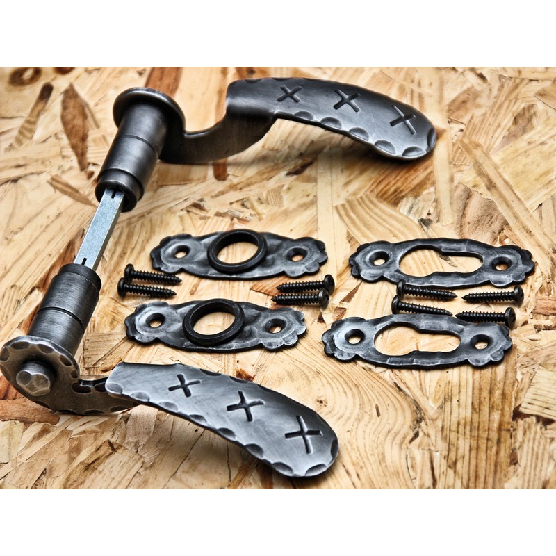 UHRIG Door Handle Made of Wrought Iron Galvanised Door Handle