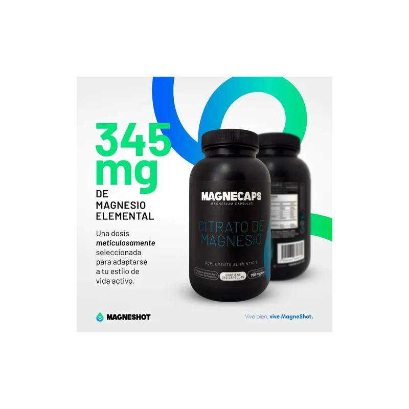 Citrato Magnesio Alta Absorción 240 Cápsulas Sabor