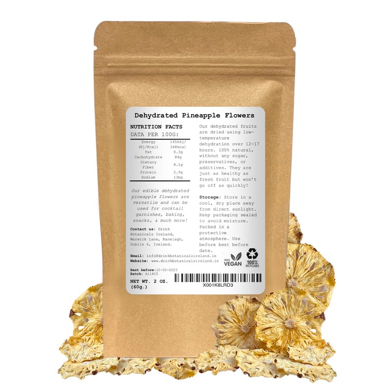 Dehydrated Dried Pineapple Slices Flowers | 100% Natural | For
