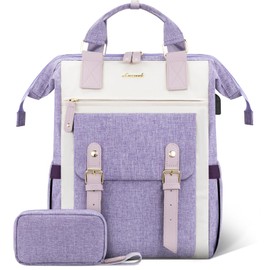 LOVEVOOK Backpack for Women, Teacher Bag Work Travel Backpack, Stylish College Laptop Backpack Purse, Business Computer Laptop Bag Nurse Bags, Casual Daypack, 17 Inch