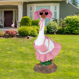 Aymolas Hawaiian Goose Outfit Summer Porch Goose Outfits Bikini Goose Clothes Cute Goose Costume for Outdoor Garden Yard Decor (Pink)