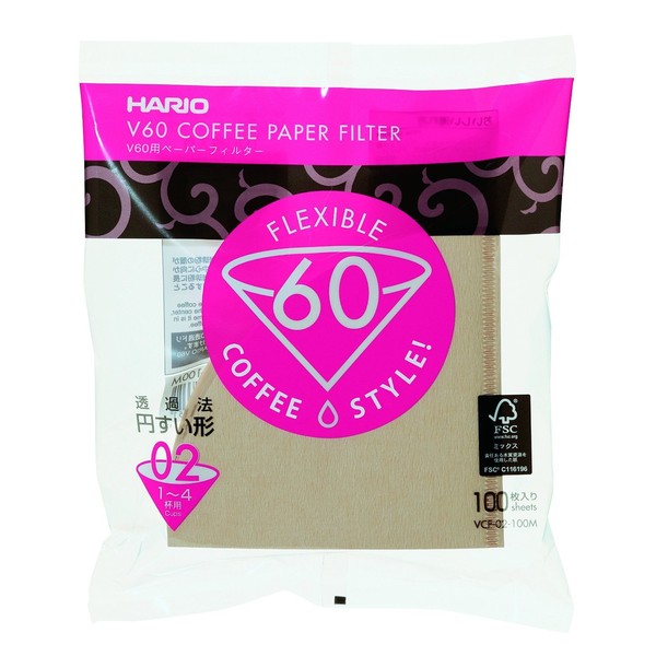 hario V60 Paper Filter 02 m 1 – 4 Cup for 100 Piece VCF – 02-100 m 4 Set