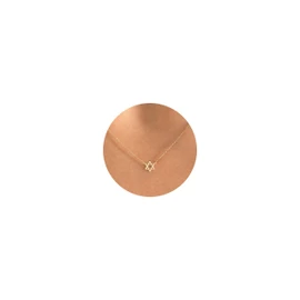 LLWOM Star of David Necklace, Dainty 14K Gold Plated Pendant Necklace Cute Simple Necklaces for Women Trendy