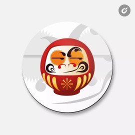 Unbranded Daruma Doll Japan Gift Crafty | 4'' X 4'' Round Decorative Magnet