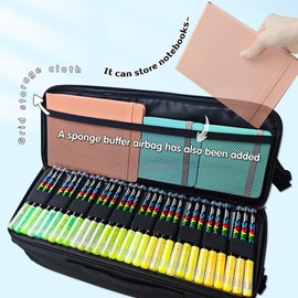 kander Acrylic Paint Markers with Handbag,288 Colors with Direct-Liquid Ink Control System, Professional-Grade Paint Pen for Rock Painting, Canvas, Glass, Plastic, Fabric & Creative Crafts