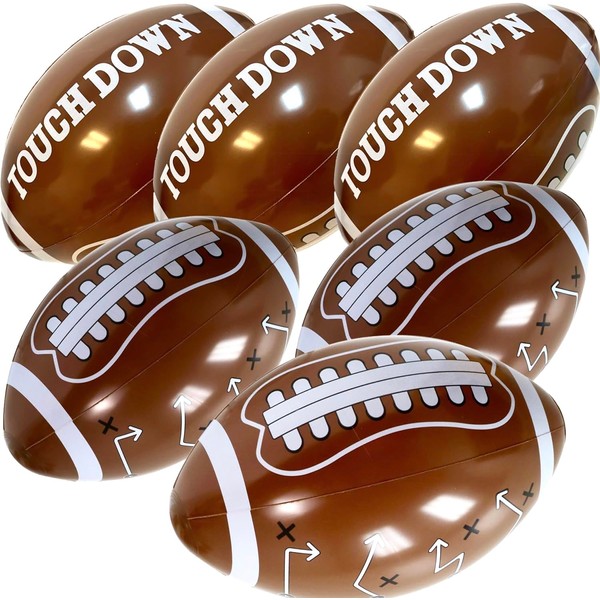GiftExpress 12pc Inflatable Footballs for Football Party, Gameday, and Football-Themed Party, Sport Party Decorations, Super Fun Football Games wtih Playbook