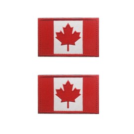 FAMI Canadian Flag Maple Leaf Patch Canada Hook Loop Embroider Sew On Motorcycle Biker TacticalTags Patch for Travel Backpack Hats Jackets Team Uniform- 2 Pack