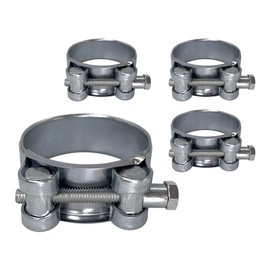 (Pack of 4) Pipe 48-51mm Thick Reinforced Pipe Clamps Galvanized Steel Pipe Hose Clamp Fasteners (4pcs 48-51mm)