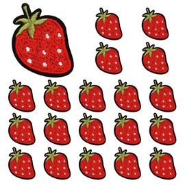 Quweiz 20Pcs Strawberry Patches, Cute Strawberry Embroidered Patches, Strawberry Appliques Patches, Sew on/Iron on Fruit Cute Patches for DIY Coats, Hair Clips, Jackets, Backpacks, Jeans