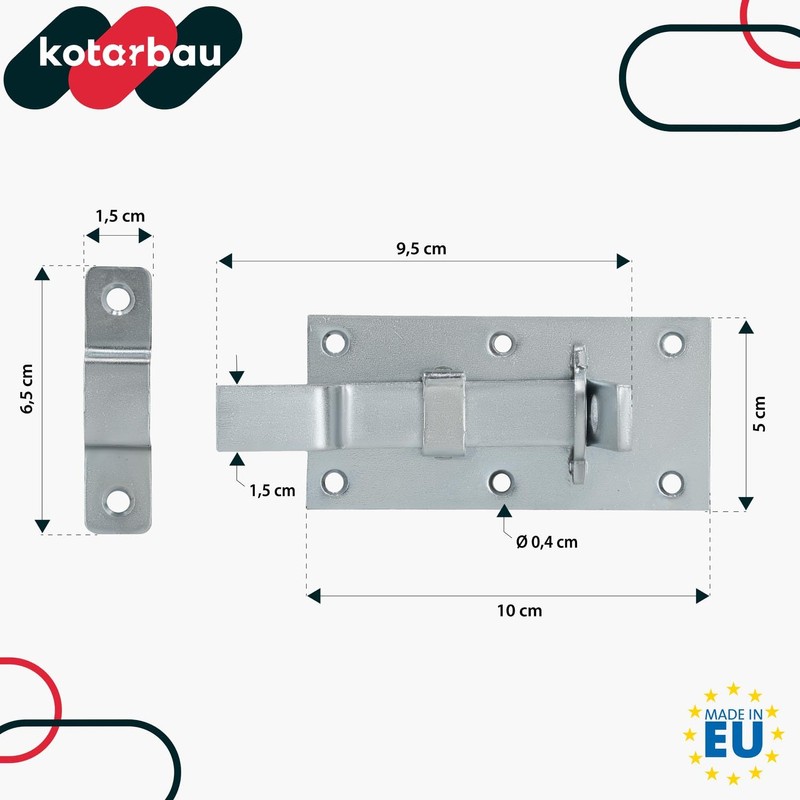 KOTARBAU® Universal Lock Bolt Steel Bolt with Padlock 50 x