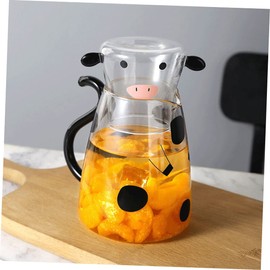 FUNOMOCYA Cute Cow Pitcher Set l Cold Water Bottle Fridge Water Pitcher for Juice Tea Milk