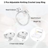 Juszok Adjustable Crochet Ring for Finger,Braided Knitting Ring with Plastic