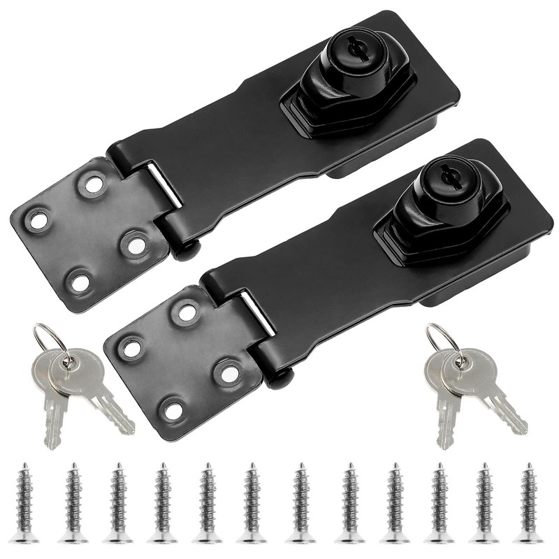 Jiozermi 2 Packs 4 Inch Hasp Locks with Keys, Stainless