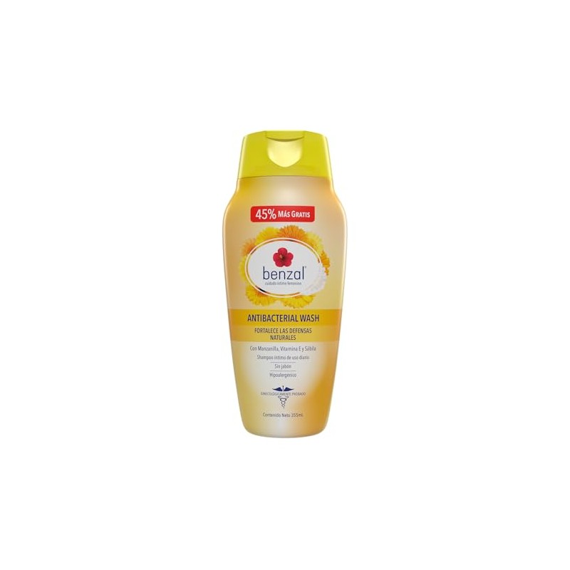 Benzal Wash Manzanilla, Jabon Intimo Femenino, Paquete de 3, 355ml