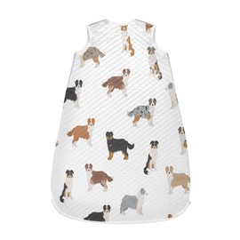 Australian Shepherd Dog White Baby Wearable Blanket,Swaddle Transition Sleeping Bag for Infant,Sleep Sack for Newborn Babies,Sleep Suit for Toddler 6-12M