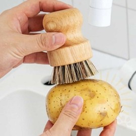 Multi-purpose Cleaning Brush and Vegetable Scrubber 02 Wood Cleaning Brush - Beige 2ea