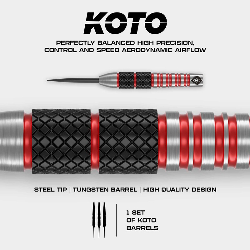 KOTO - Kingbomb Black & Red, 90% Tungsten, 23G, Darts
