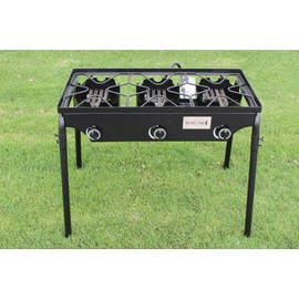 CONCORD Triple Burner Outdoor Stand Stove Cooker w/ Folded Flat Burner Heads