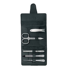 Niegeloh Capri Schwarz 5pc Manicure Set, Leather Case