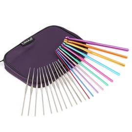 LIHAO Crochet Knitting Needles Set of 22 Knitting Needles with 10 Knitting Yarns Crochet and 12 Lace Knitting Needles with Case for Knitting, Sweater, Scarf, Knitting, Mother's Day Gift, Gift