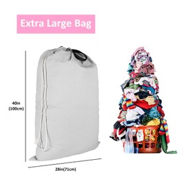 SWISSELITE Laundry Bag with Handle and Drawstring, Large Heavy Duty Laundry Bag, 28 x 40 Inches Travel Dirty Clothes Bag for Laundromat and Household