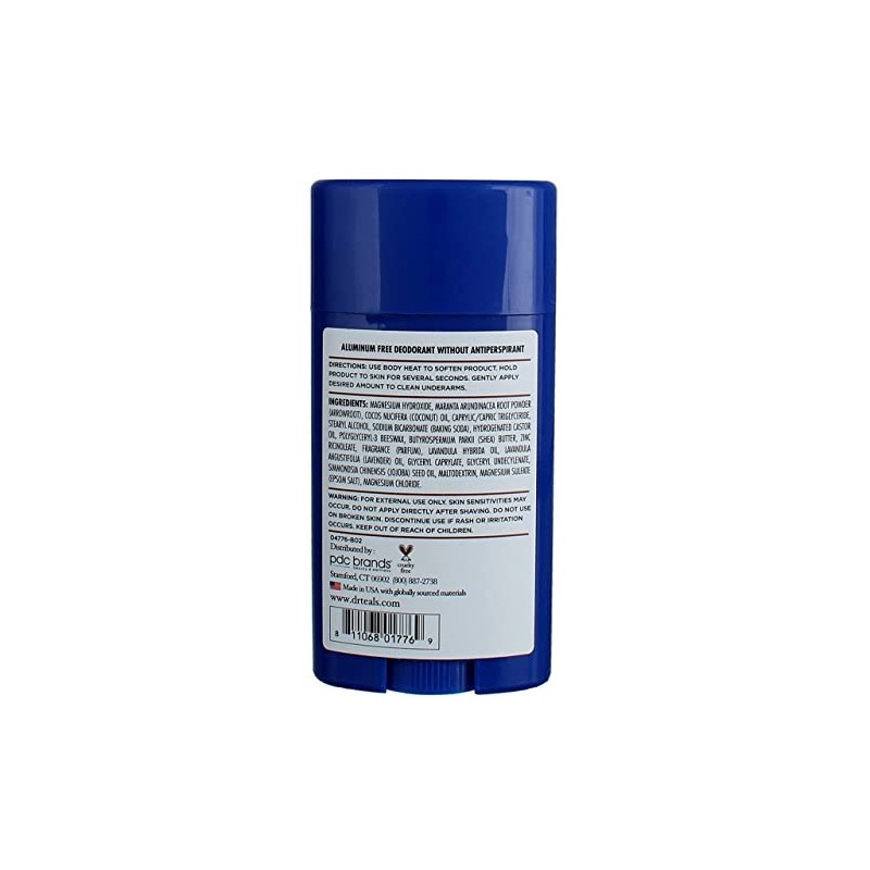 Dr Teal's Desodorante Libre de Aluminio, Aceite Escenciale de Coco,