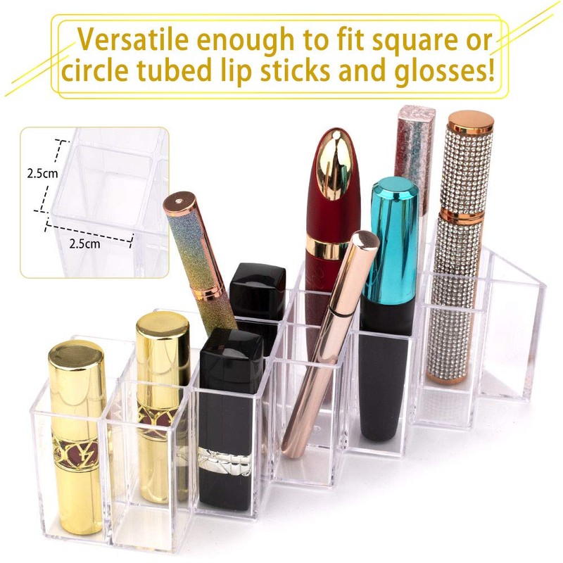 Nimiah Lipstick Holder Organizer for-Vanity - 16 Slots Lip Gloss