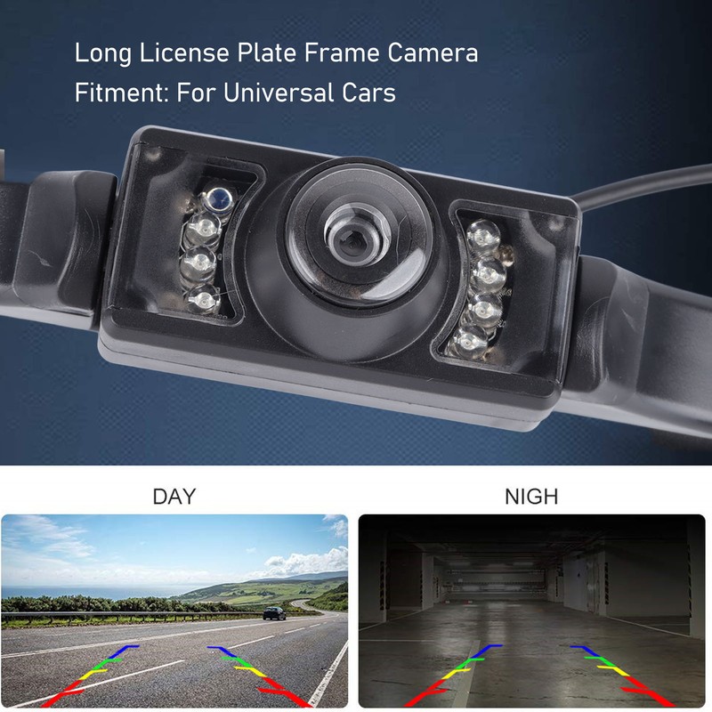 Car Long License Plate Frame Camera HD Night Vision 8