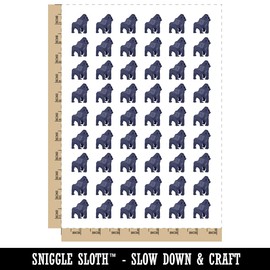 Gorilla Solid Temporary Tattoo Water Resistant Fake Body Art Set Collection - 54 1" Tattoos (1 Sheet)