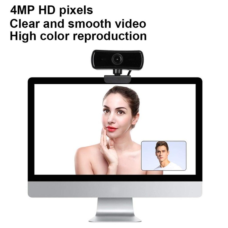 ASHATA HD Webcam USB Camera Built-in Microphone Computer Accessories 4K