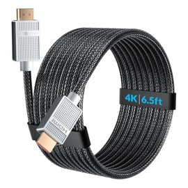 SETMSPACE Cable HDMI [material de grado industrial] Cable HDMI a HDMI 4K a 60Hz, cables HDMI trenzados duraderos, cable de 6.5 pies de largo con enchufe de una pieza de aleación de zinc, resistente a