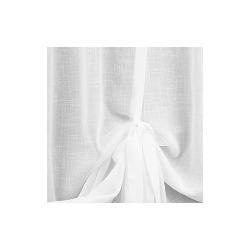 NetCurtainsUK Single Slot Top Plain Textured Voile Net Curtain Soft