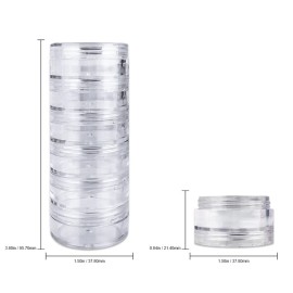 Beauticom 36 Pieces 10G/10ML Acrylic Stackable Clear Round Container Jar with Screw Cap
