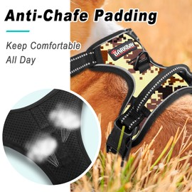 BARKBAY No Pull Dog Harness Large Step in Reflective Dog Harness with Front Clip and Easy Control Handle for Walking Training Running(Desert camo,L)