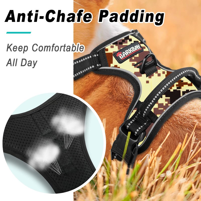 BARKBAY No Pull Dog Harness Large Step in Reflective Dog